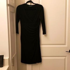 RL faux wrap black dress size 8